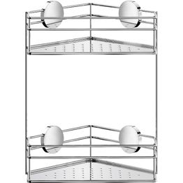 Suihkukori Beslagsboden BK1313, kaksoiskulmakori, tarrakiinnitys, kromattu ruostumaton teräs