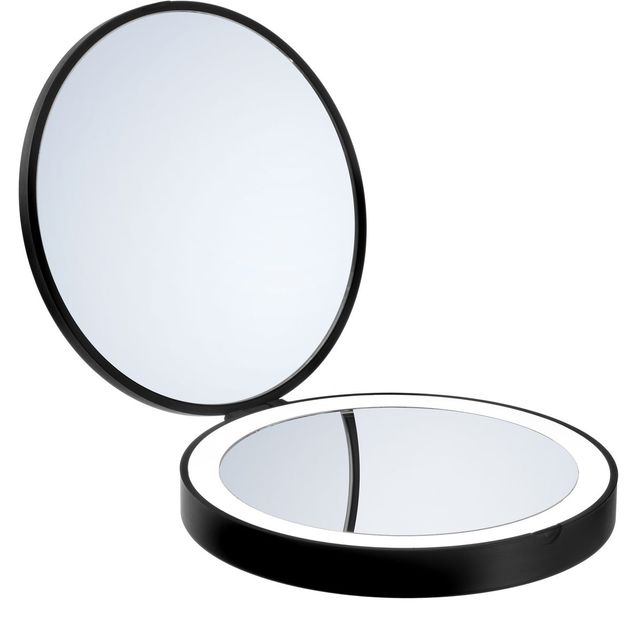 Meikki/matkapeili LED valolla Smedbo Outline mattamusta 7-kertainen suurennus