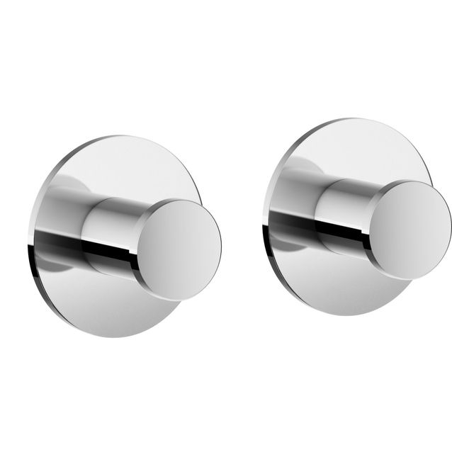 Nuppikoukkupari Smedbo Dot TK3455, tarrakiinnitys, kromi