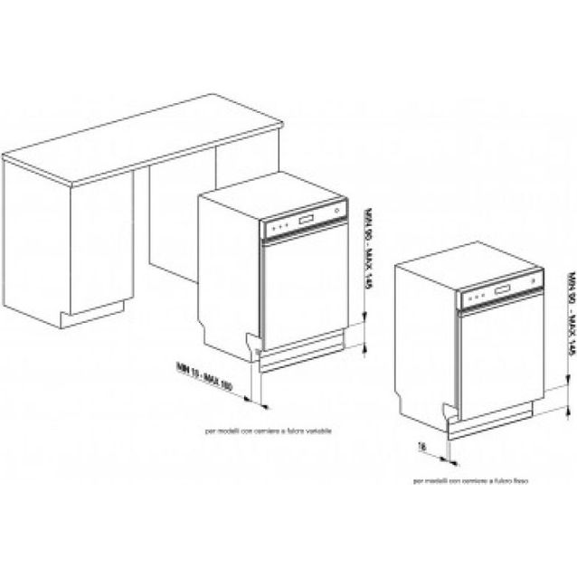 Sokkelilevy Smeg KITPL60N astianpesukoneeseen musta