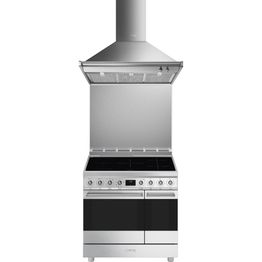 Keittiöpaketti Smeg - CG92IXT induktioliesi, kaksoisuuni, roiskesuoja ja liesituuletin, 90 cm, rst