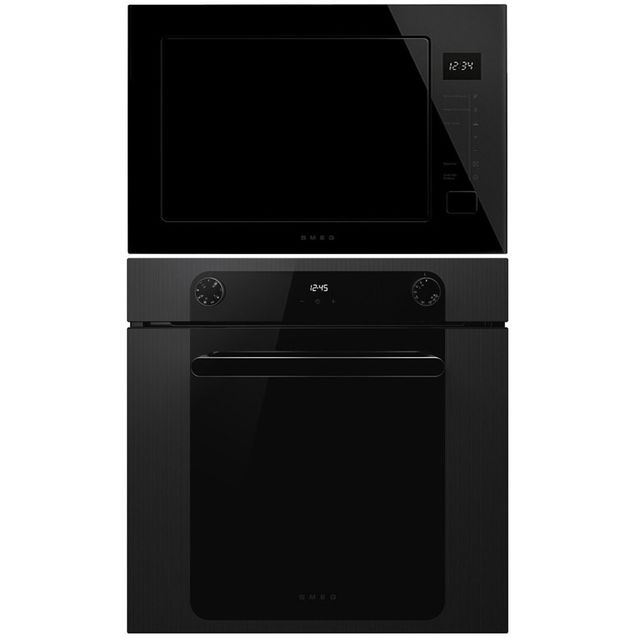 Keittiöpaketti Smeg - SF6200TB kalusteuuni ja FMI225BI mikroaaltouuni, musta