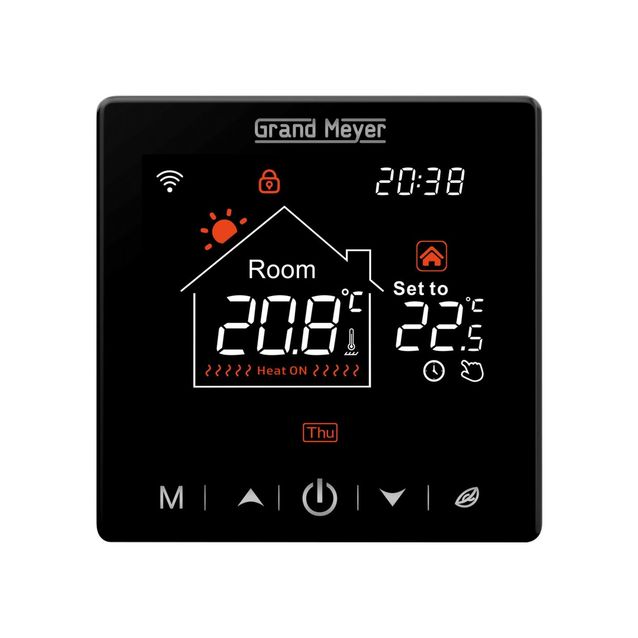 Yhdistelmätermostaatti Grand Meyer SN-20, 16 A, WiFi, musta