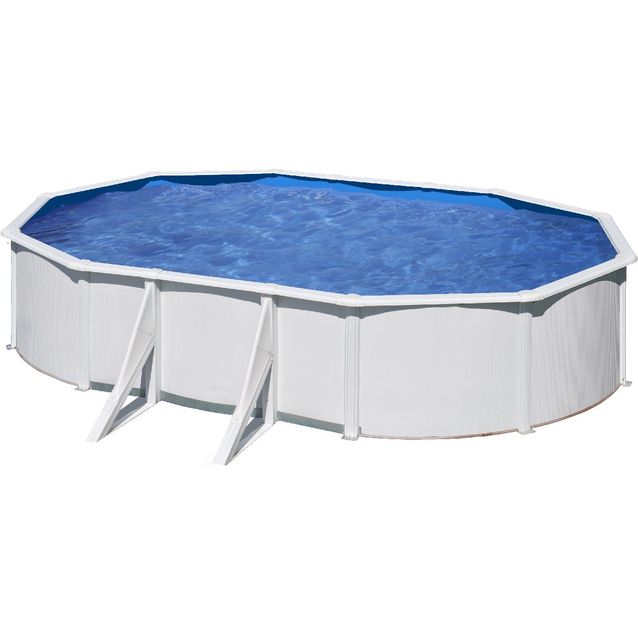 Uima-allas Gre by Swim & Fun, ovaalinmuotoinen, 500x300x120cm, valkoinen, ulkopuoliset tuet