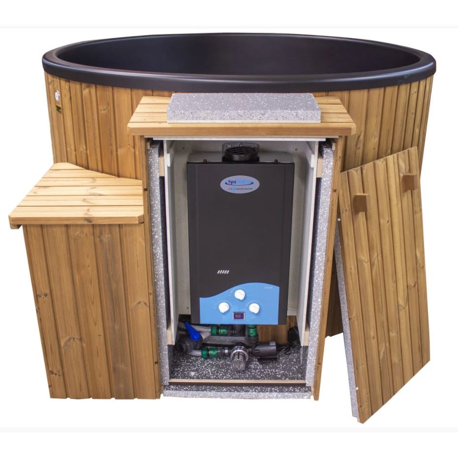Kylpytynnyri kaasukamiinalla SpaDealers City-Palju Arctic 4-6 hlöä 1200l brown/graphite black