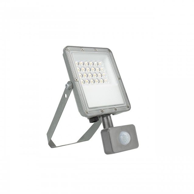 Valonheitin liiketunnistimella Spectrum Noctis Max CCT 20 W 2000 lm 3000/4000/6000 K IP44 217x131x53 mm, harmaa