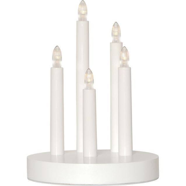 Kynttelikkö Star Trading Doris, paristokäyttöinen, 175x175x240mm, valkoinen