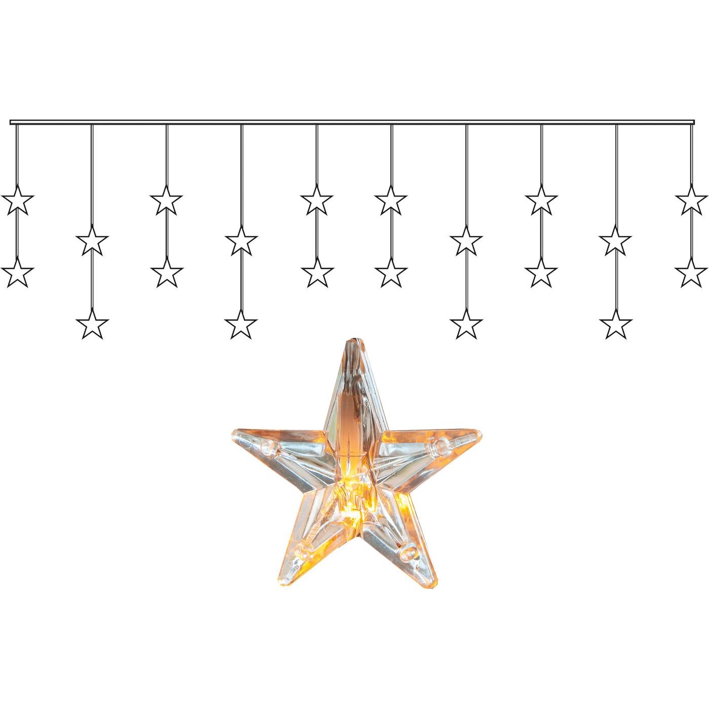 LED-valoverho Star Trading Star Curtain 180x40cm, läpinäkyvä