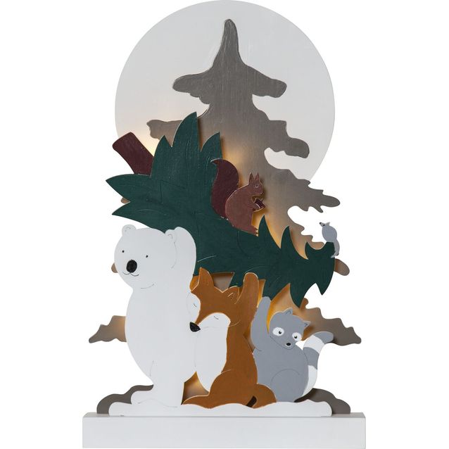 LED-valokoriste Star Trading Forest Friends, 45cm, moniväri