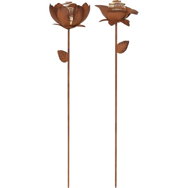 Aurinkokennokoristevalaisin Star Trading Oxida Flowers, 51cm, 2kpl/pkt