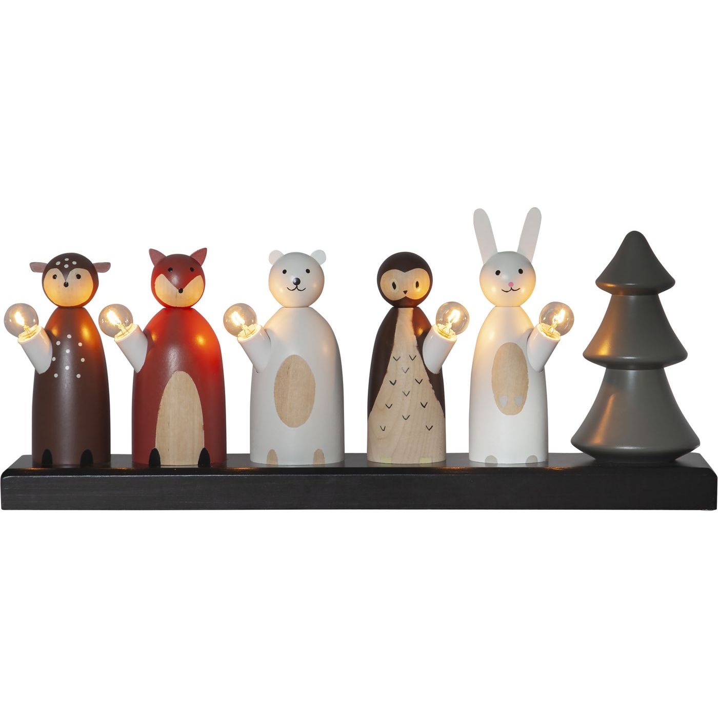 Kynttelikkö Star Trading Forest Friends, 440x90x190mm, moniväri