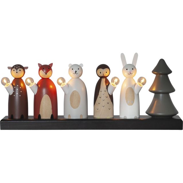 Kynttelikkö Star Trading Forest Friends, 440x90x190mm, moniväri