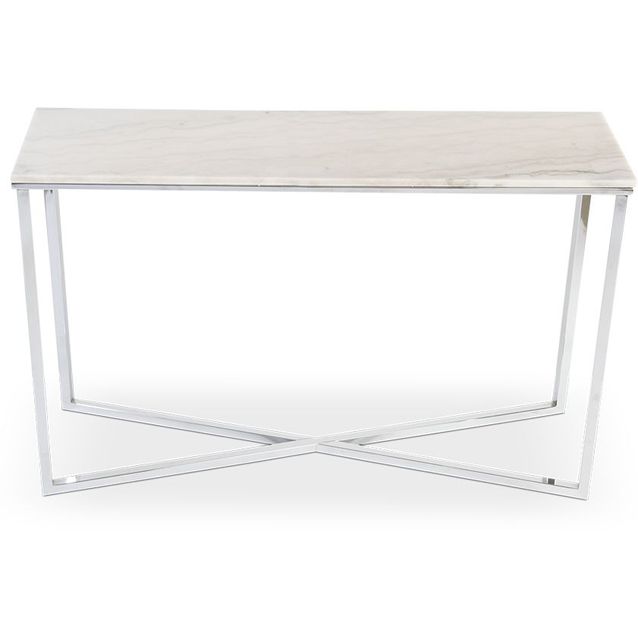 Konsolipöytä Stenexpo Rimini 120x35x76cm marmori/metalli valkoinen