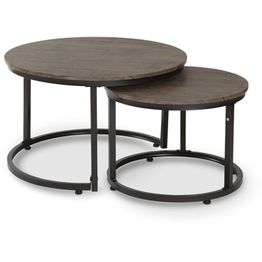 Sarjapöytä Stenexpo Hastings Ø76x48cm + Ø57x41cm ruskea