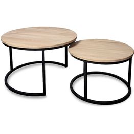 Sarjapöytä Stenexpo Calgary Ø75x48cm + Ø58x41cm valkoöljytty tammi