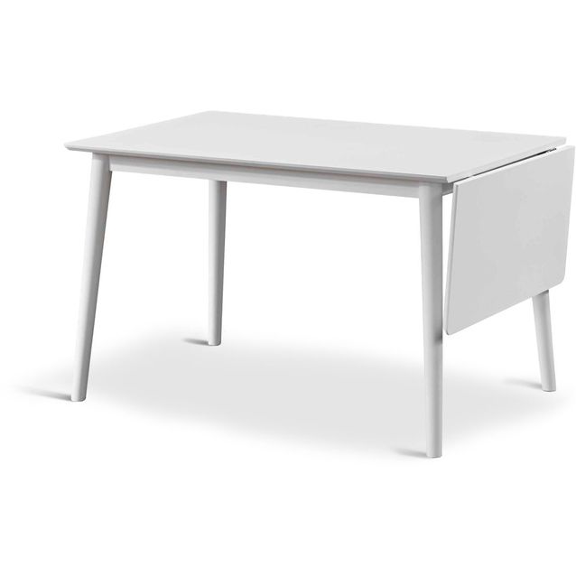 Ruokapöytä klaffilla Stenexpo Åland 120/160x80x75cm valkolakattu