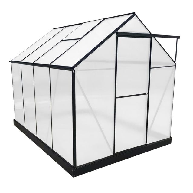 Kasvihuone Green Land Vegica, 4mm polykarbonaatti, musta, eri kokoja