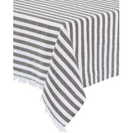 Pöytäliina Svanefors Gaby, 140x280cm, valkoinen/ruskea 