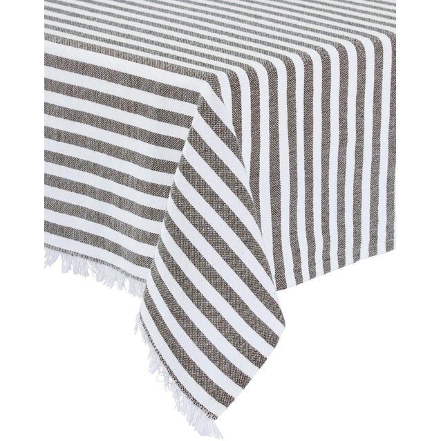 Pöytäliina Svanefors Gaby, 140x280cm, valkoinen/ruskea 