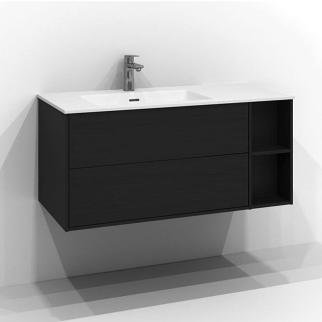 Allaskaappi Svedbergs Epos Plan, 100x45 cm, vasen, 2 laatikkoa, musta saarni