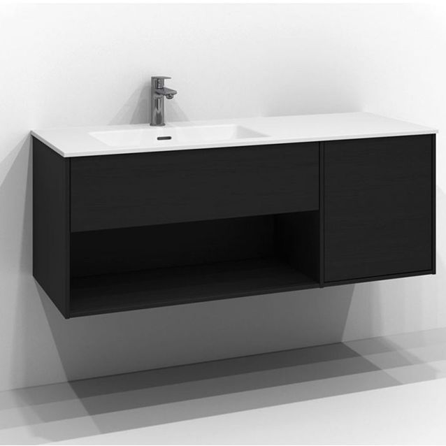 Allaskaappi Svedbergs Epos Plan, 120x45 cm, vasen, 1+1 ltk, musta saarni