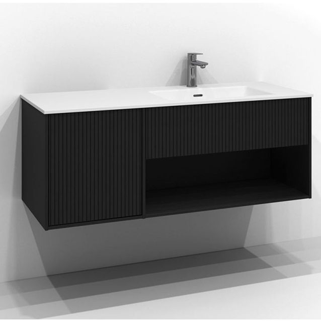 Allaskaappi Svedbergs Epos Rand, 120x45 cm, oikea, 1 ltk, push open, musta saarni