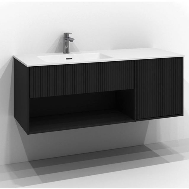 Allaskaappi Svedbergs Epos Rand, 120x45 cm, vasen, 1 ltk, push open, musta saarni