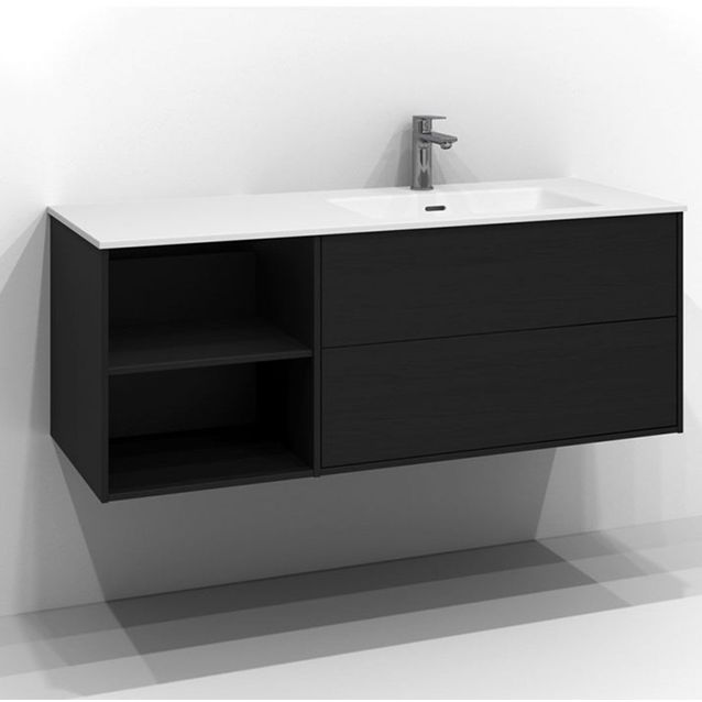 Allaskaappi Svedbergs Epos Plan, 120x45 cm, oikea, 0+2 ltk, musta saarni