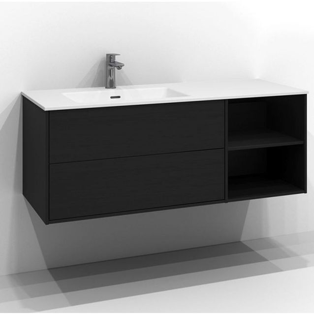 Allaskaappi Svedbergs Epos, 120x45 cm, vasen, 0+2 ltk, push open, musta saarni