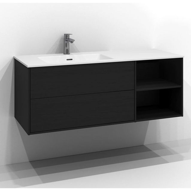 Allaskaappi Svedbergs Epos Plan, 120x45 cm, vasen, 0+2 ltk, musta saarni