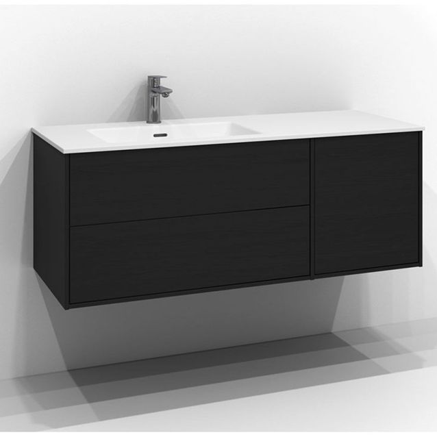 Allaskaappi Svedbergs Epos Plan, 120x45 cm, vasen, 1+2 ltk, musta saarni