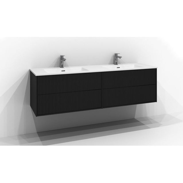 Allaskaappi Svedbergs Epos Rand, 160x45 cm, 2+2 laatikkoa, musta saarni