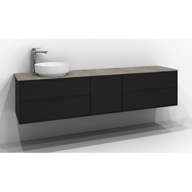 Allaskaappi Svedbergs Epos Relief, 200x45 cm, 2+1+2 ltk, musta saarni