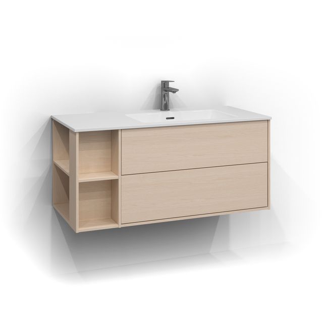 Allaskaappi Svedbergs Epos Sileä 100x45cm vaalea saarni 2 ltk push open oikea