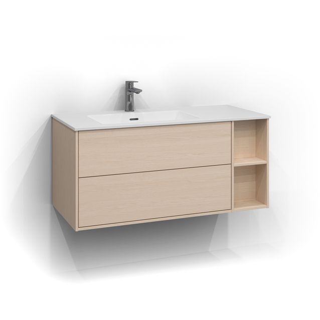 Allaskaappi Svedbergs Epos Sileä 100x45cm vaalea saarni 2 ltk vasen