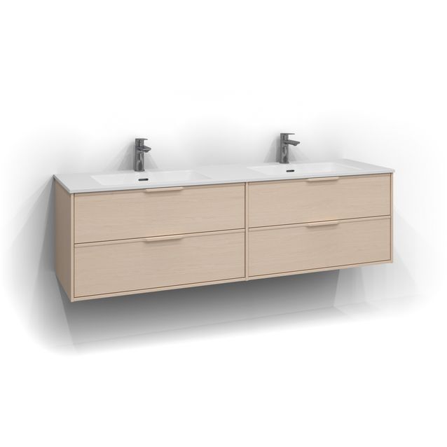 Allaskaappi Svedbergs Epos Relief 160x45cm vaalea saarni 2+2 ltk integroitu vedin