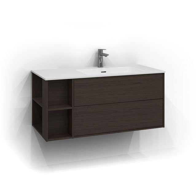 Allaskaappi Svedbergs Epos Sileä 100x45cm tumma saarni 2 ltk push open oikea