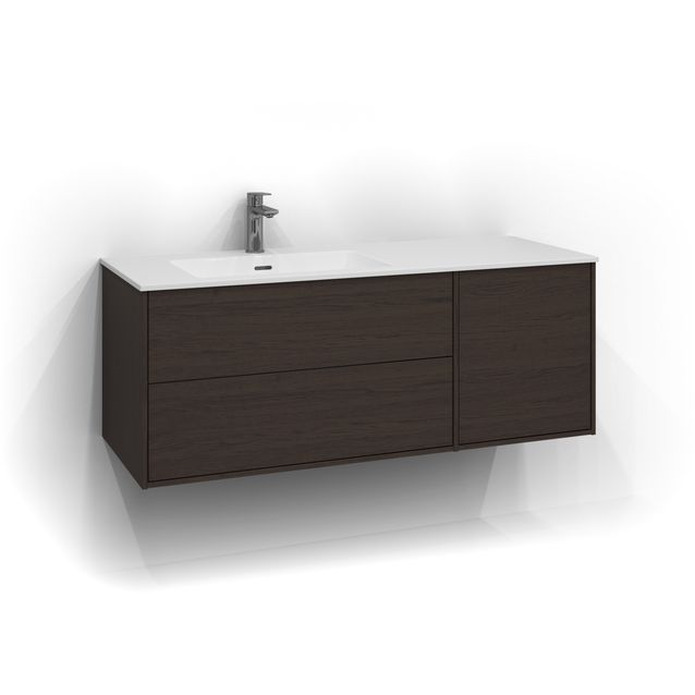 Allaskaappi Svedbergs Epos Sileä 120x45cm tumma saarni 2+1 ltk vasen