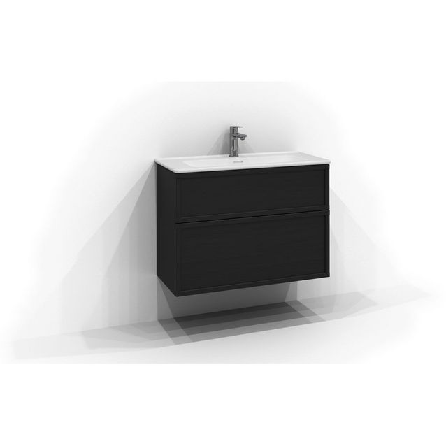 Allaskaappi Svedbergs Poem, 80x35 cm, kehys, 2 laatikkoa, musta saarni