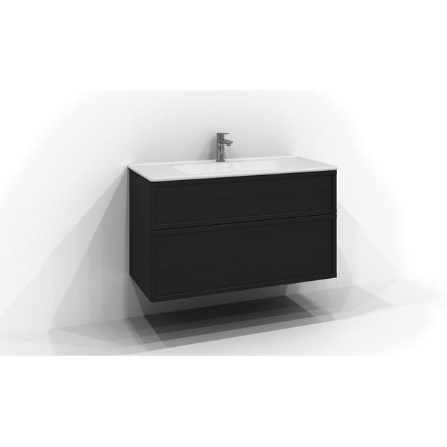 Allaskaappi Svedbergs Poem, 100x45 cm, kehys, 2 laatikkoa, musta saarni