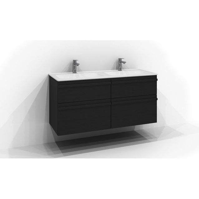 Allaskaappi Svedbergs Poem D, 120x45C cm, 4 laatikkoa, integroitu vedin, musta saarni