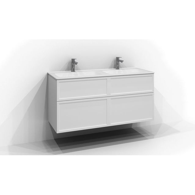 Allaskaappi Svedbergs Poem D, 120x45 cm, kehys, 4 ltk, push open, valkoinen