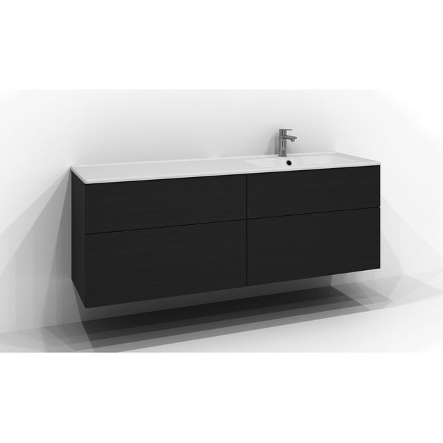 Allaskaappi Svedbergs Poem D, 160x45 cm, 4 laatikkoa, musta saarni