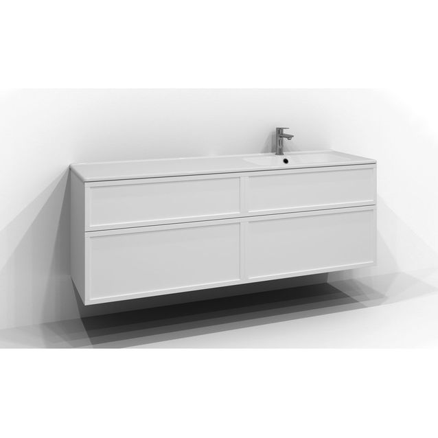 Allaskaappi Svedbergs Poem D, 160x45 cm, 4 laatikkoa, kehys, valkoinen