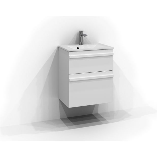 Allaskaappi Svedbergs Poem, 60x35 cm, 2 laatikkoa, integroitu vedin, valkoinen