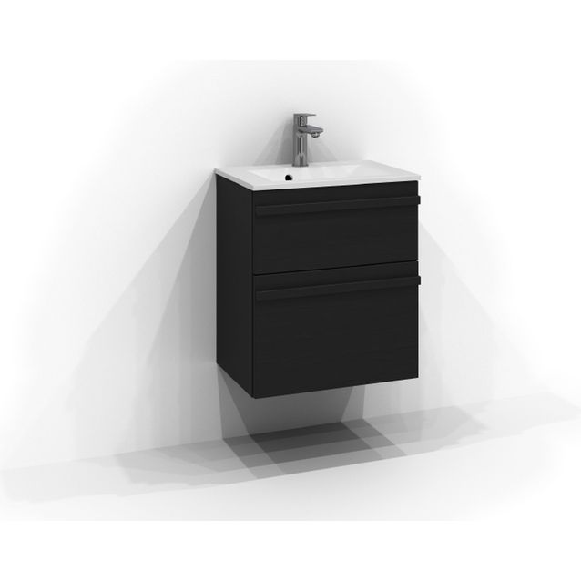 Allaskaappi Svedbergs Poem, 60x35 cm, 2 laatikkoa, integroitu vedin, musta saarni