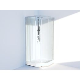 Suihkukaappi Svedbergs Ritual, 90x90 cm, valkoiset profiilit, eri laseja