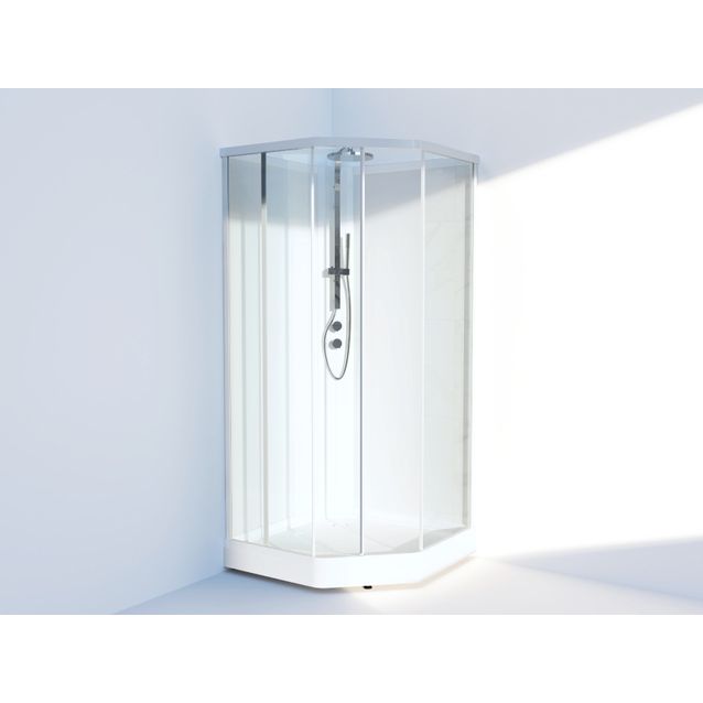 Suihkukaappi Svedbergs Ritual, 90x90 cm, valkoiset profiilit, eri laseja