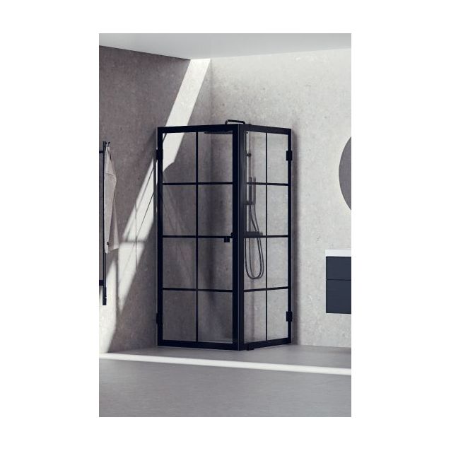 Suihkunurkka Svedbergs 180° Rista, 800x800mm, musta kehys