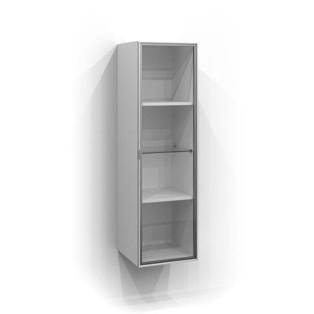 Korkean kaapin lasiovi Svedbergs 120x35 cm matta alumiini/kirkas lasi